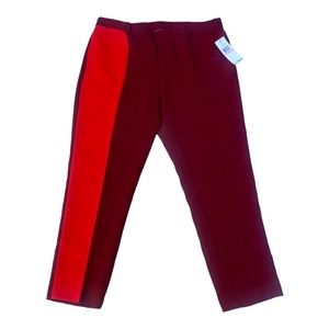 𝅺TOMMY Hilfiger Maroon with Red stripe Cropped Pants